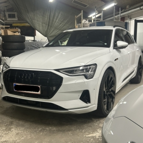 Audi e-tron efter bilpleje i Horsens med ren lak og flot helhedsindtryk