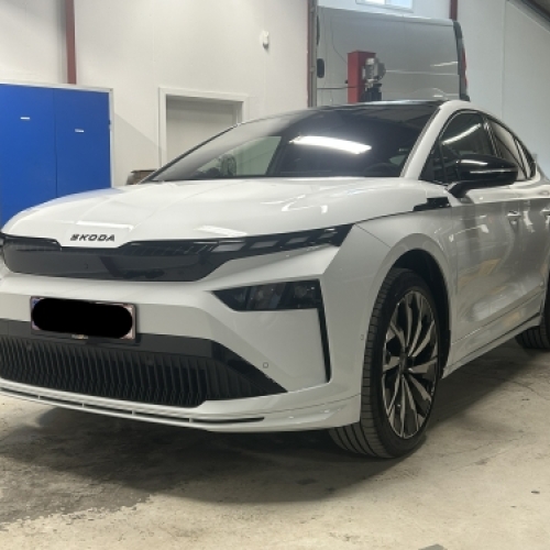 Skoda efter bilpleje i Horsens med rengjort eksteriør og flot finish